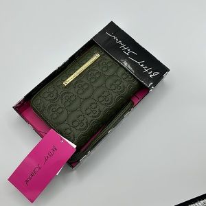 Betsey Johnson Olive Green Skull wallet